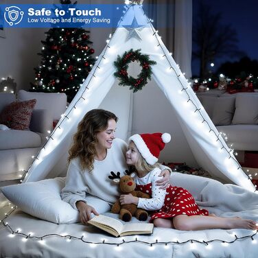 LED гірлянда 20 метрів, 1000 LED, для декору саду, балкону, весілля. 8 режимів, таймер, водонепроникність.