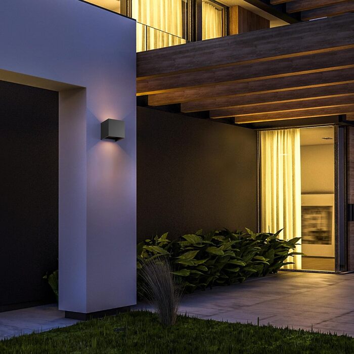 LED вуличне освітлення Klighten, 2 шт., 7W, регульований світловий потік, тепле біле світло, IP65, вологостійке, чорний колір