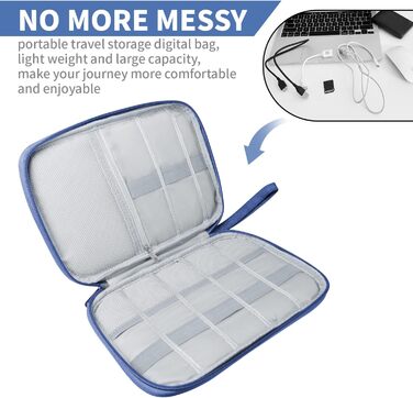 Органайзер для кабелів та аксесуарів для подорожей, синій A-navy