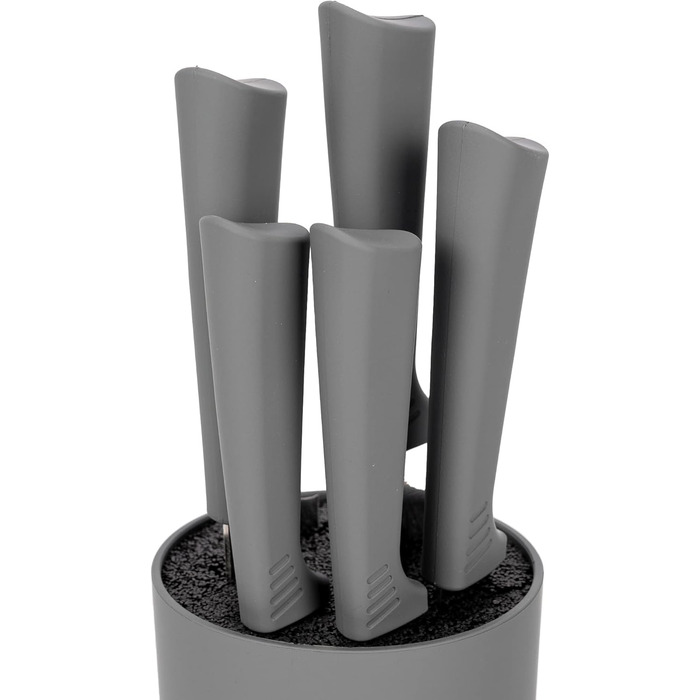 Набір ножів Karl Hausmann 5 предметів: набір ножів, ніжний блок, кухонні ножі з нержавіючої сталі (сірий)