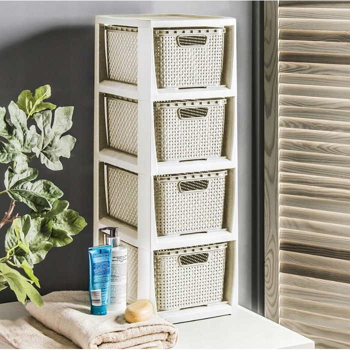 Стелаж у ванну кімнату BranQ, білий, 29,5 x 24 x 64,2 см