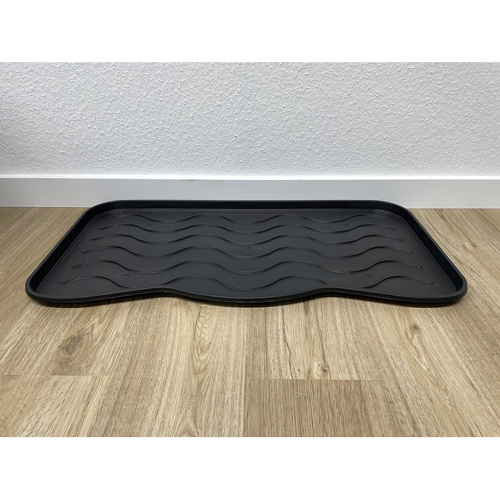 Carpido Shoe Drip Tray 3-Piece Set Shoe Rack Tray - Food Bowl Mat Bowl Mat Shoe Board Shoe Tray – Shoe Tray Drip Tray Black 38x75 cm