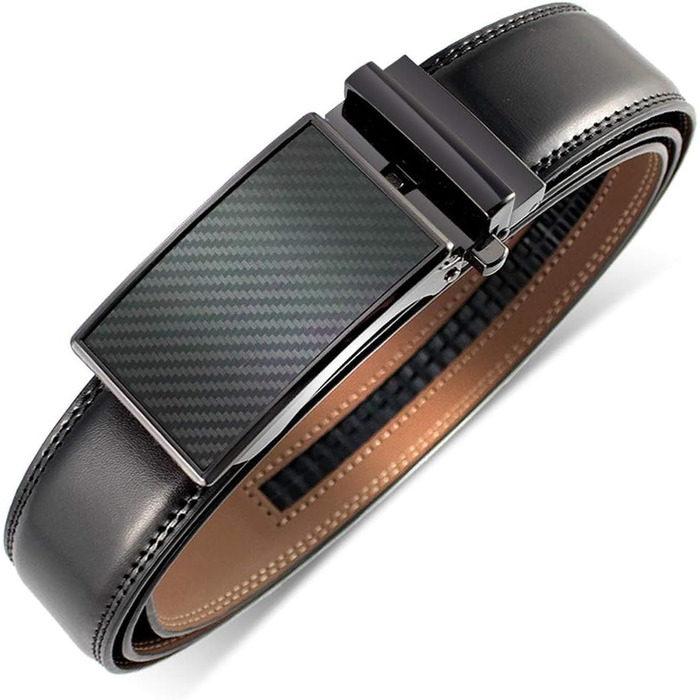 Чоловічий шкіряний ремінь DOOPAI з автоматичною застібкою, 35 мм, регульований розмір, без отворів. Білий/Чорний, 115-135 см