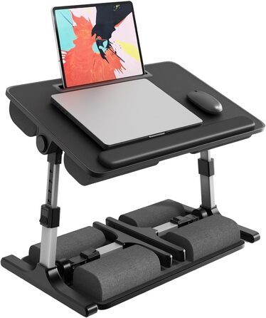 Стіл для ноутбука PUTORSEN - регульований за висотою та кутом нахилу, 58 x 37 см, чорний