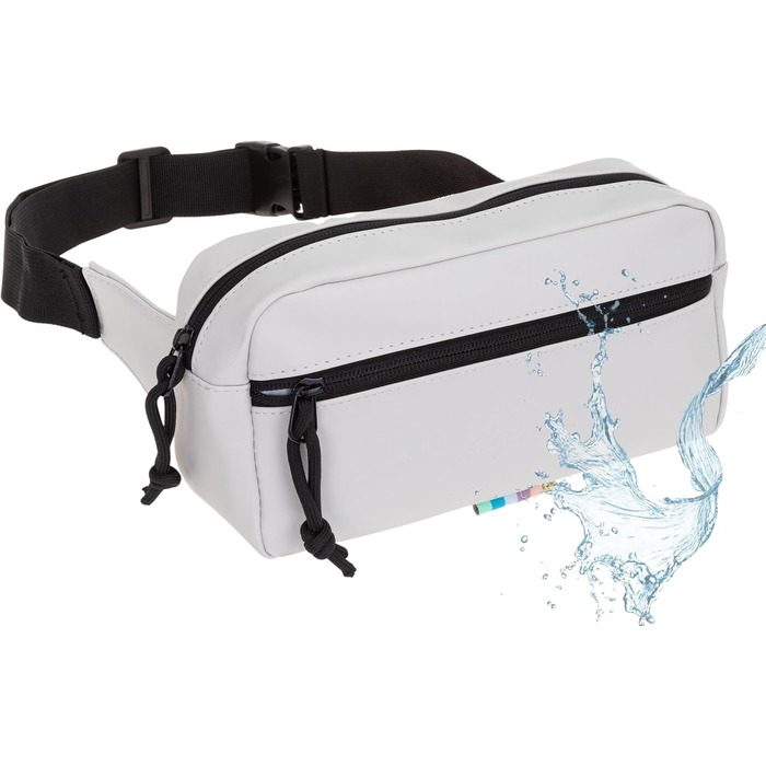 Сумка на пояс, бананка Wimmerl Elephant 12827, водонепроникна, унісекс, для міста та активного відпочинку (Off White Hellbeige)