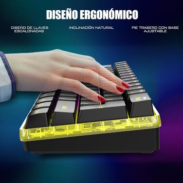 Ігрова механічна клавіатура RedThunder 60% з RGB-підсвічуванням та миша 3200 dpi, QWERTY ES-layout, Anti-Ghosting