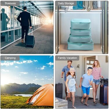 Органайзер для валізи OSDUE, набір 6 шт., Packing Cubes, водонепроникні сумки для одягу, туристичний органайзер, рожевий та блакитний кольори