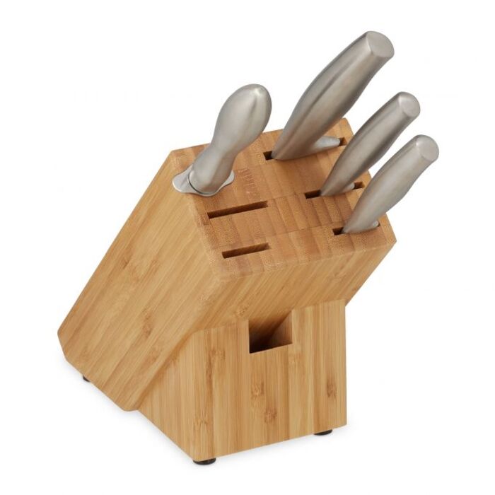 Relaxdays Bamboo Knife Block Unfurnished