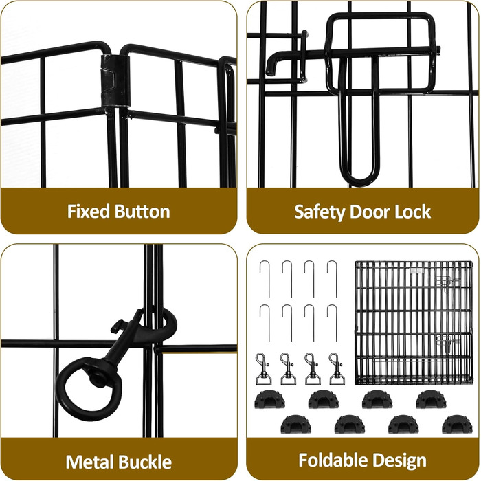 Клітка для собак та котів, переносний вольєр, складаний, розмір M (24W x 24H), з сіткою від сонця