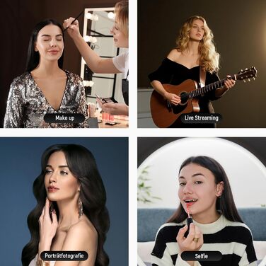 NEEWER Ringlicht RP19H 19 дюймів з триподом та 3 тримачами для телефону, дистанційне керування 2.4G, плавне регулювання яскравості, LCD та сенсорне керування, 42W CRI 97+ 2540 Lux, для стрімінгу, дому, офісу, Zoom, освітлення, кільцева лампа з пусковим пр