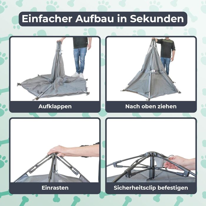 Клітка-вольєр для собак Pety - 150 x 100 см, портативна, з сумкою та кілочками - для відпочинку на природі та вдома, аксесуари для подорожей з собакою - антрацит