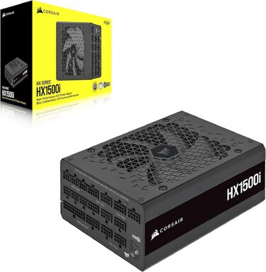 Блок живлення Corsair HX1000i 1500W, повністю модульний, ATX 3.1 & PCIe 5.1, 80 Plus Platinum, iCUE, чорний