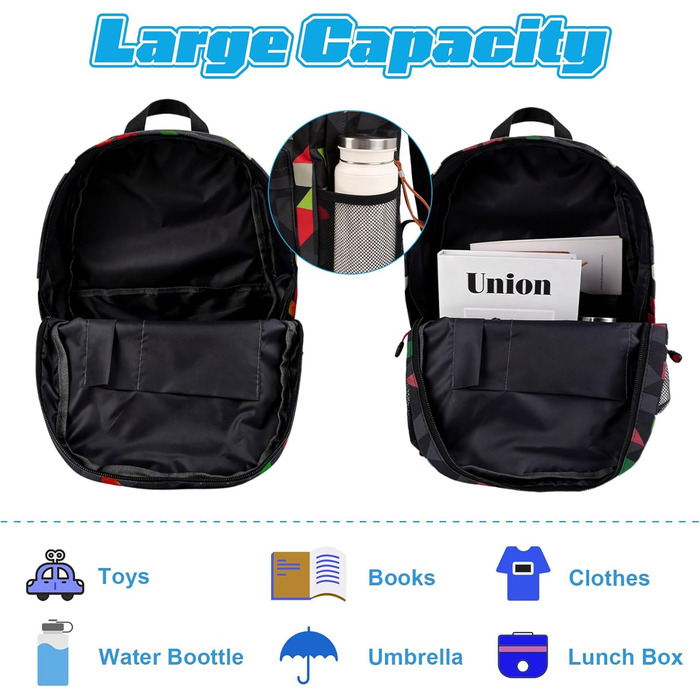 Дитячий рюкзак Yumcute Ro-blx з принтом для підлітків, велика місткість, рюкзак для школи та подорожей, мультяшний дизайн (M)