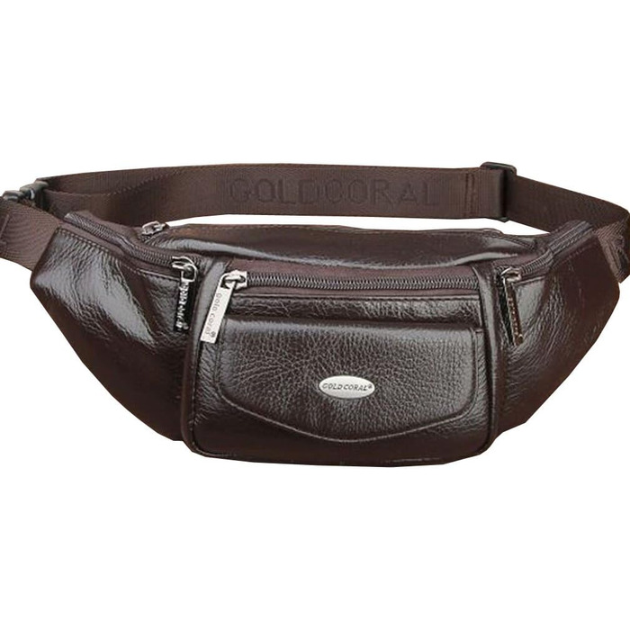 Чоловіча/Жіноча поясна сумка на талію, Slim Fanny Pack для активного відпочинку, подорожей, спорту, велоспорту, походів, їзди на конях, полювання, повсякденного носіння, колір кавовий
