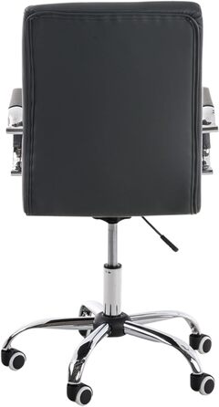 Офісний стілець CLP Deli V2 з штучної шкіри, сірий | Регульована висота сидіння, м'яке сидіння