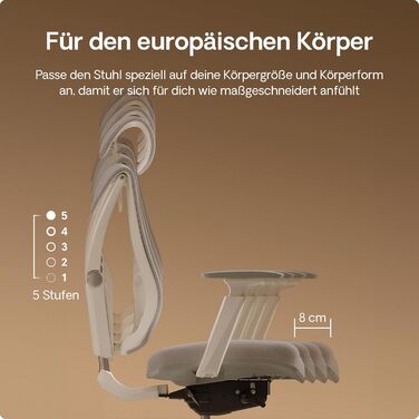 Офісний стіл Desktronic з регулюванням висоти та підтримкою попереку | Комп'ютерний стілець з широким м'яким сидінням (Сірий)