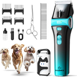 Машинка для стрижки собак Leise з LED-підсвіткою, 2 швидкості, для догляду за обличчям, вухами, лапами, блакитна