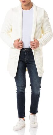 Кардиган чоловічий Redbridge, в'язаний, довгий крій (XL, Екру)