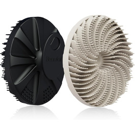 Силиконова мочалка для тіла Beautail: м'який пілінг, для чутливої шкіри, з неслизькою ручкою, 1 шт. (Чорний + зіркове світло)