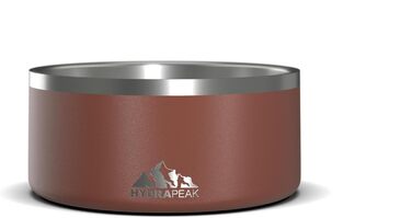 Миска для собак Hydrapeak, неслизька з нержавіючої сталі, велика та маленька, 907 мл / 1,8 л, різні розміри, (4 чашки, Графіт) Сіра (Графіт//Nature's Delight)
