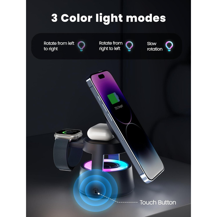 Bluetooth-динамик NEUTYPECHIC 5-в-1 зі зарядкою, лампою, тримачем та нічником