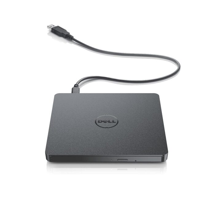 Зовнішній USB DVD+/-RW привід Dell Slim AA8DW316, антрацит — тонкий та легкий привід для читання та запису DVD/CD, Plug-and-Play, сумісний з Windows