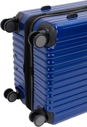 Чемодан з TSA-замком, телескопічною ручкою та 4 колесами, жорсткий корпус (Diamondblau, компактний)