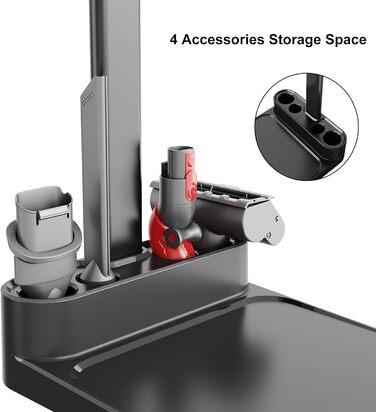 Стійка для пилососів Dyson V7, V8, V10, V11, V15, SV18, SV21 - док-станція для зберігання та зарядки, сіра