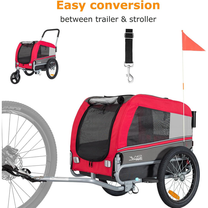 Універсальний візок для собак Tiggo VS Pets Medium: 2в1 (велосипедний, буксирний)