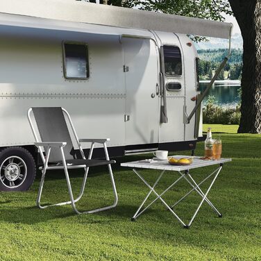 WOLTU Складаний туристичний столик з алюмінію для кемпінгу, пікніків та риболовлі, 68x46x40 см, срібний