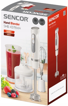 Занурювальний блендер Sencor SHB 4378WH, 800 Вт, білий