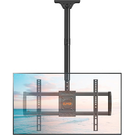ELIVED Adjustable Ceiling TV Mount for 37-75 inch Flat & Curved TVs - VESA 600x400mm, 50kg Capacity