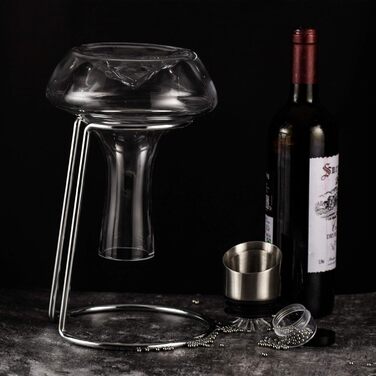 Eisberg Wine Decanter Set, wine aerator decanter with aeration filter, drying stand and cleaning pearls, decanter for red wine, wine decanter, 100% hand-blown lead-free crystal glass (1400ml)