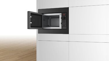 Вбудована мікрохвильова піч Bosch BFL524MS0, 38x60 см, 800 Вт, чорна, серія 2