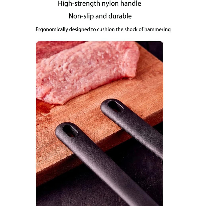 Ніж для відбивання м'яса Fleischklopfer з нержавіючої сталі, подвійний, для стейків, курки, свинини, миється в посудомийній машині