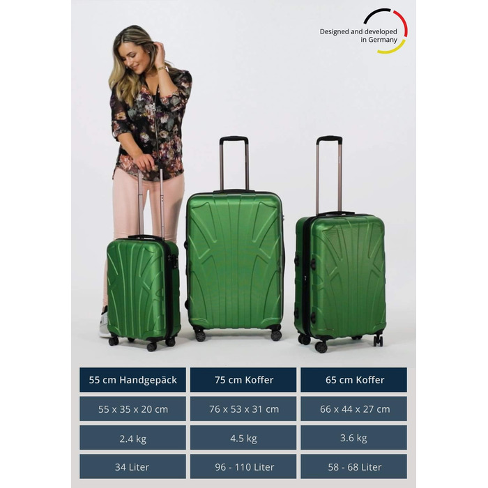 Чохол-валіза Suitline з жорстким корпусом, XL, 76 см, 96-110 літрів, ABS матовий, з TSA замком