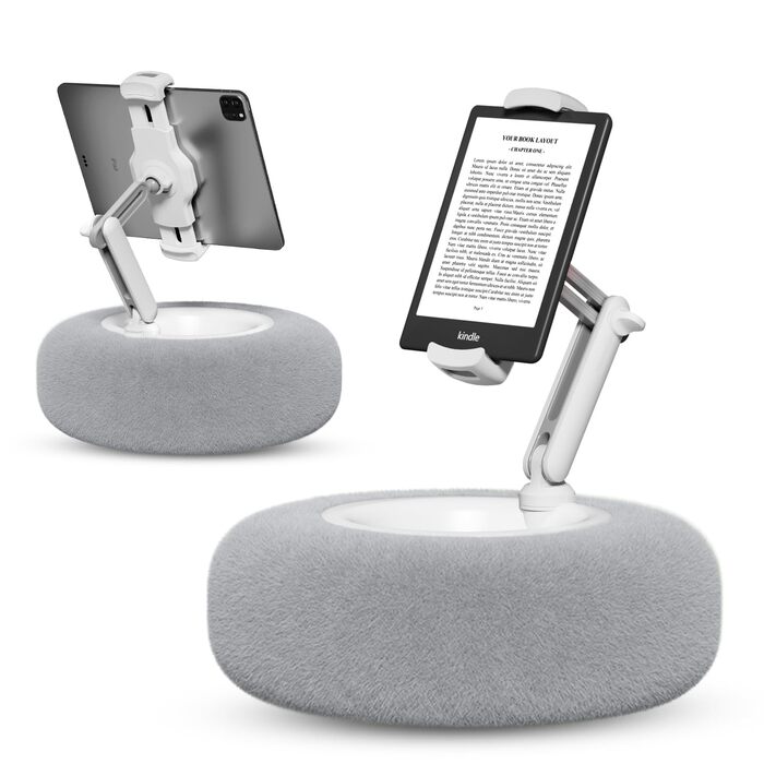 Подушка-підставка SupeDesk для Kindle, iPad та планшетів (4.7-13 дюймів), м'який тримач для ліжка та дивана, сірий