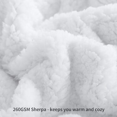 Плед Aisbo Warm Kuscheldecke - теплий, м'який плед з флісу Sherpa, 150x200 см, XL, велика товщина, для дивана, затишний та м'який (220 x 240 см, світло-блакитний)