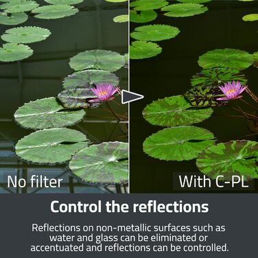 Поляризаційний фільтр Kenko PRO1D SMART C-PL 72mm: регулювання кольорів, контроль відблисків від води та скла