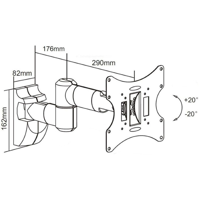 Кронштейн для телевізора PureMounts PM-LM-TS32E настінний/стельовий VESA 200x200, до 32 кг, сірий