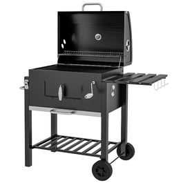 Grillwagen Outsunny на вугіллі, гриль-стіл, гриль з нержавіючої сталі, чорний, 113x65x108 см для саду та тераси
