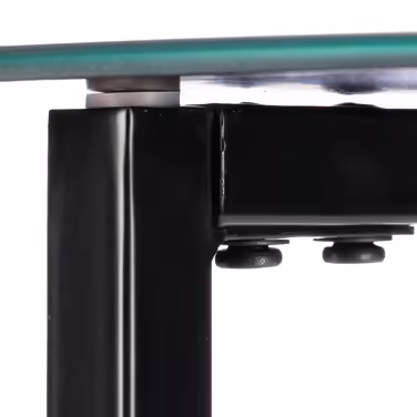 Relaxdays Side Table Glass and Metal Round
