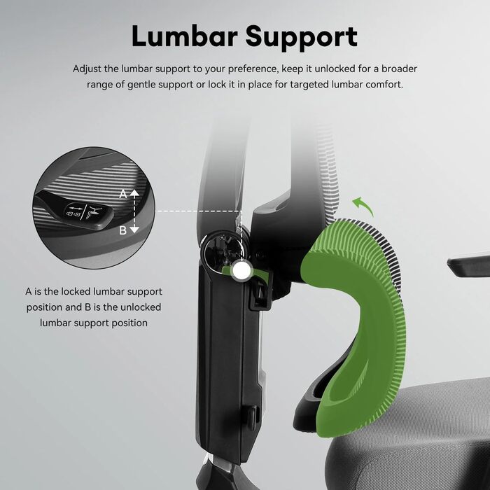 Ергономічне крісло для офісу Musso V900 Structure Master з регульованою спинкою, підтримкою попереку, 4D підлокітниками та підголівником, сітчаста спинка для дому/офісу (без підніжки)