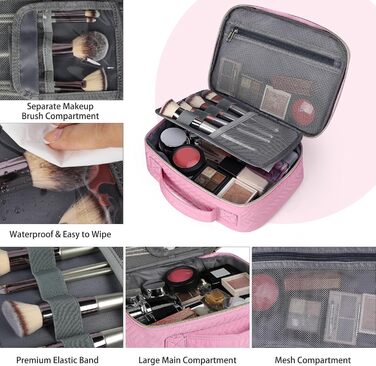 Косметичка для жінок IGOLUMON - велика водонепроникна косметичка для подорожей (2 шт, рожевий)