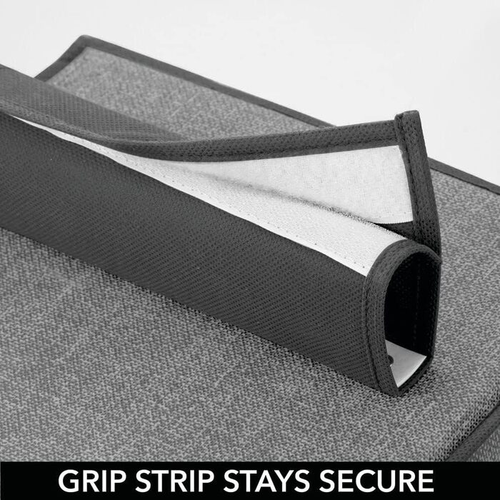 mDesign Тканинна вішалка для одягу з полицями – 6 відділень – сіра та чорна