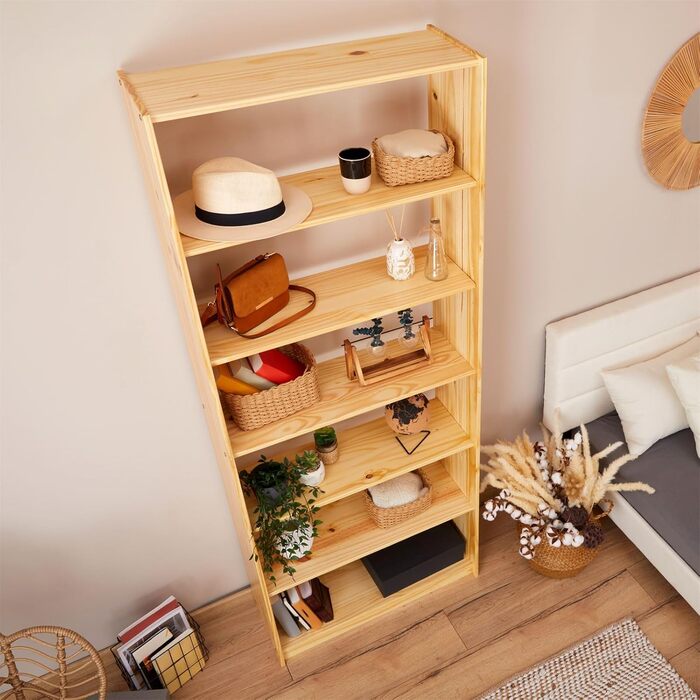 IDIMEX 7-Tier Standregal aus Massiver Kiefer