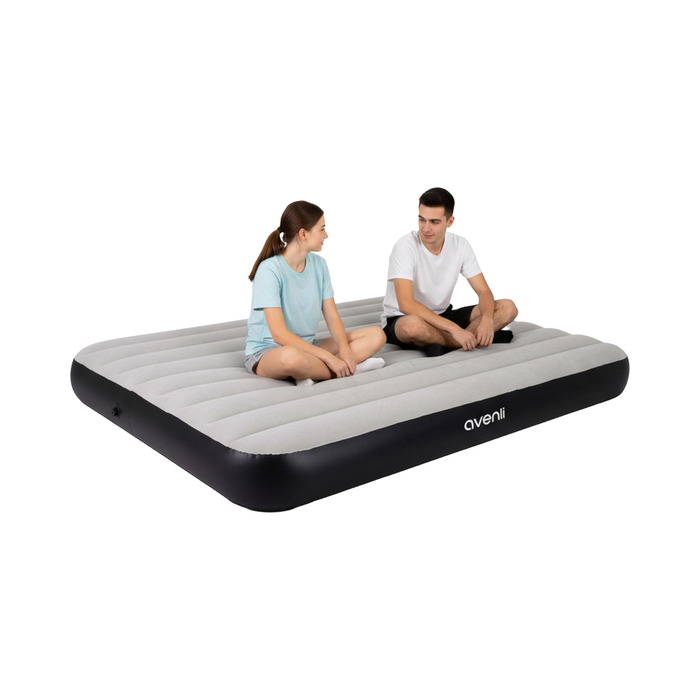 Надувний матрац Avenli для кемпінгу на 2 особи 203x152x25 см, флоксований, для дому та подорожей