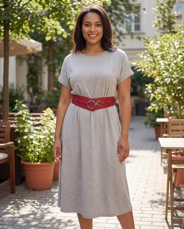 Пояс жіночий BlackButterfly Vintage з регульованою пряжкою, еластичний, червоний, розмір XL