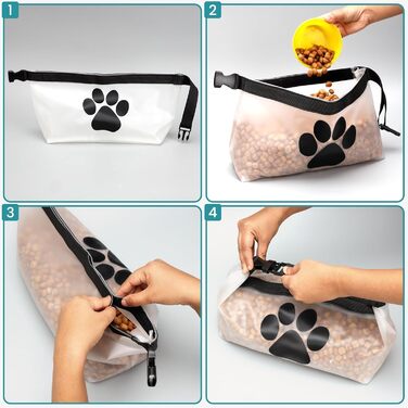 Набір мішечків для зберігання корму для собак BELLE VOUS (2 шт.) - сумка для корму, дорожній миска для собак, аксесуари для подорожей з собакою, складаний миска для корму та печива