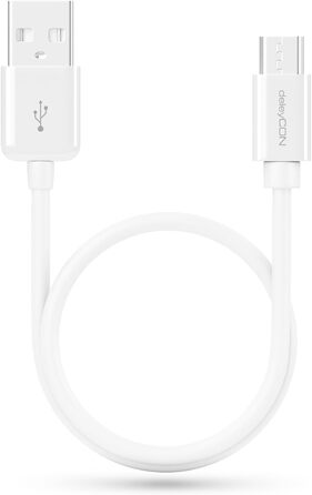 Кабель Micro USB deleyCON 0.15м для Android, смартфонів, планшетів - білий
